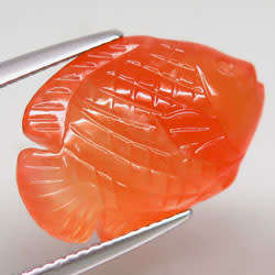 12.59Ct. Natural Orange Agate Fish Carving  Gorgeous