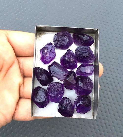Amethyst Rough Fantastic Quality ,Size 14-16 MM Hand Cut ,Natural Purple Amethyst Gemstone