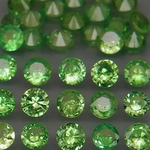 Tsavorite Garnet Diamond Cut 2.5mm.Best Color Top Green  Tanzania