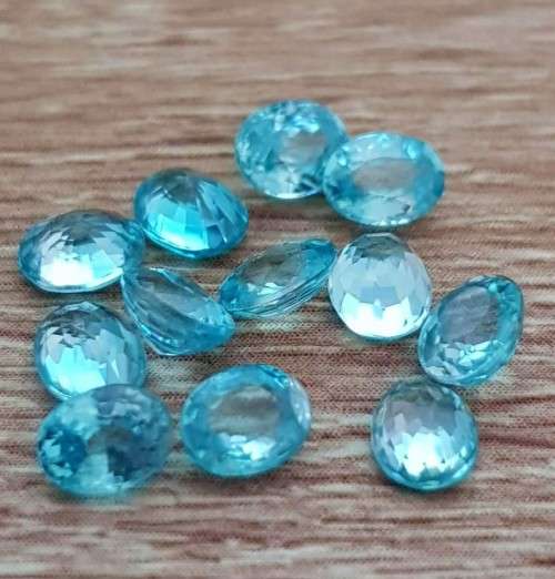 Blue Cambodian Zircon Oval 5x4mm.Ravishing Color Natural