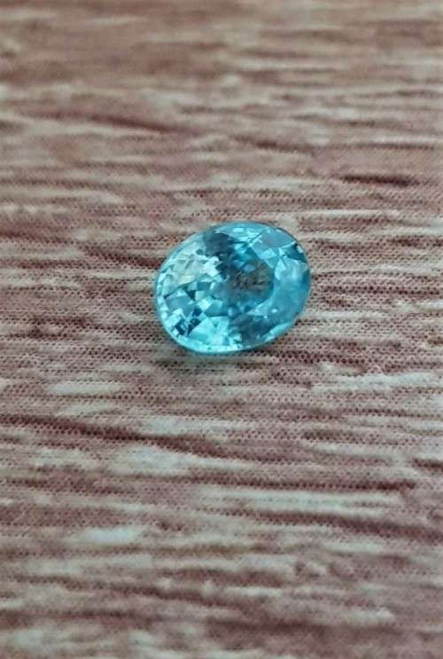 Blue Cambodian Zircon Oval 5x4mm.Ravishing Color Natural