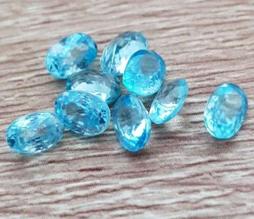 Blue Cambodian Zircon Oval 6x4mm.Ravishing Color Natural