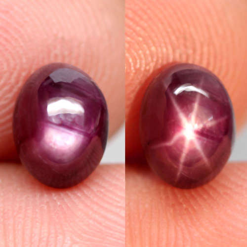 4.89Ct. Unheated Ruby Natural 6 Rays Star Oval Cabochon Top Blood Red Madagascar