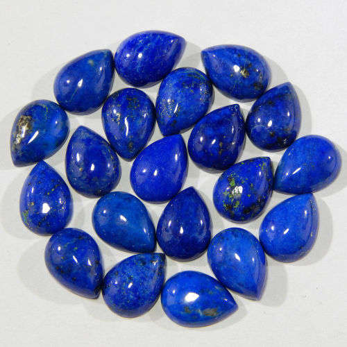 LAPIS LAZULI PEAR SHAPE GEMSTONES 10X14 MM CABOCHON  NATURAL