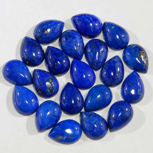 LAPIS LAZULI PEAR SHAPE GEMSTONES 10X14 MM CABOCHON  NATURAL
