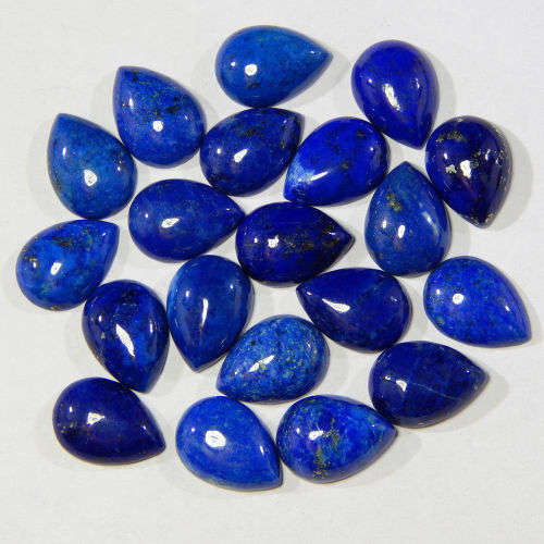 LAPIS LAZULI PEAR SHAPE GEMSTONES 10X14 MM CABOCHON  NATURAL