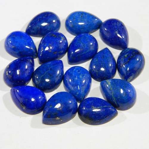 LAPIS LAZULI PEAR SHAPE GEMSTONES 10X14 MM CABOCHON  NATURAL