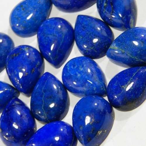LAPIS LAZULI PEAR SHAPE GEMSTONES 10X14 MM CABOCHON  NATURAL