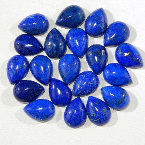 LAPIS LAZULI PEAR SHAPE GEMSTONES 10X14 MM CABOCHON  NATURAL