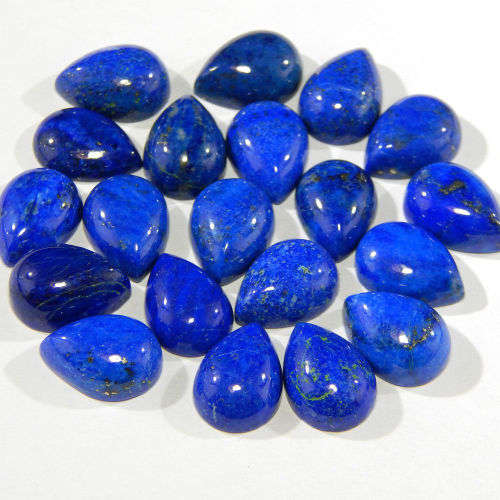 LAPIS LAZULI PEAR SHAPE GEMSTONES 10X14 MM CABOCHON  NATURAL