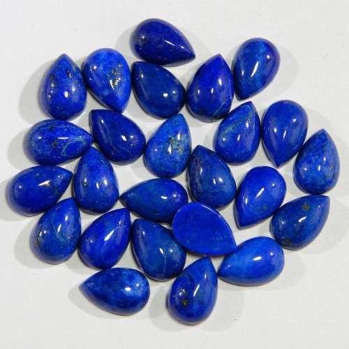 LAPIS LAZULI PEAR SHAPE GEMSTONES 8X12 MM CABOCHON  NATURAL