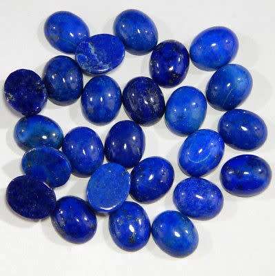 LAPIS LAZULI OVAL SHAPE GEMSTONES 9X11 MM CABOCHON  NATURAL