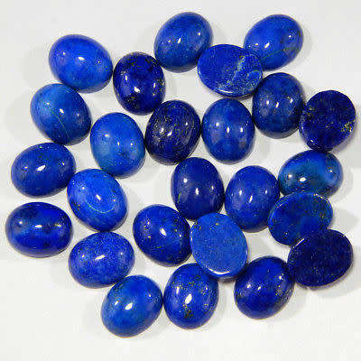 LAPIS LAZULI OVAL SHAPE GEMSTONES 9X11 MM CABOCHON  NATURAL