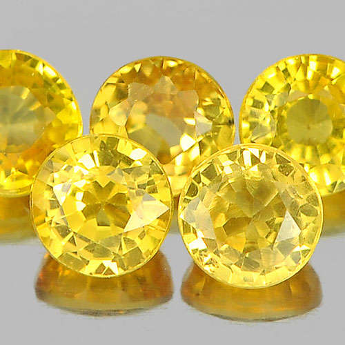 Yellow Sapphire 0.06Cts Round Shape 2.2mm   Natural Gemstones