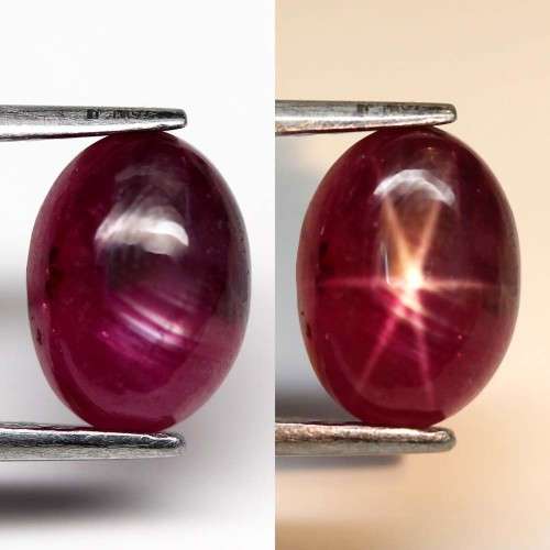 2.55 Ct. Ruby Natural 6 Rays Star Oval Cabochon Top Blood Red Amazing Madagascar