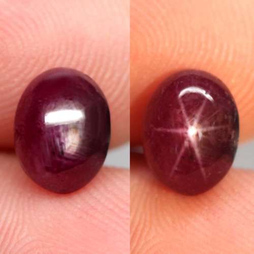 4.44Ct. Ruby Natural 6 Rays Star Oval Cabochon Amazing Madagascar