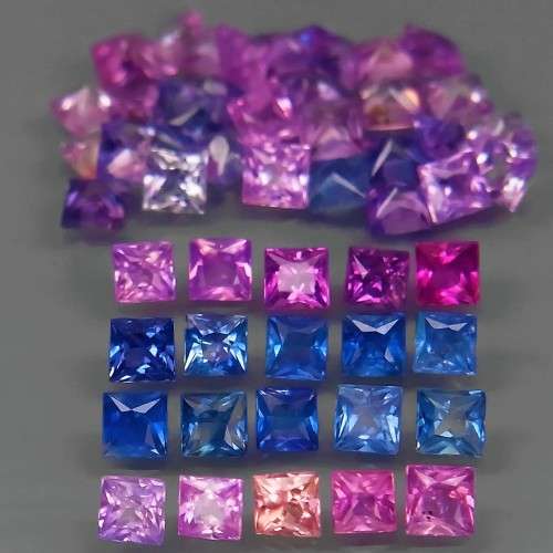 Sapphire Princess Cut 2-2.2mm.Fancy Color Sapphire