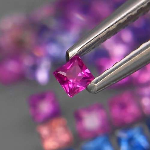 Sapphire Princess Cut 2-2.2mm.Fancy Color Sapphire