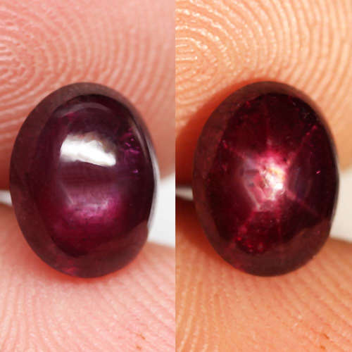 4.32Ct. Unheated Ruby Natural 6 Rays Star Oval Cabochon Top Blood Red Madagascar