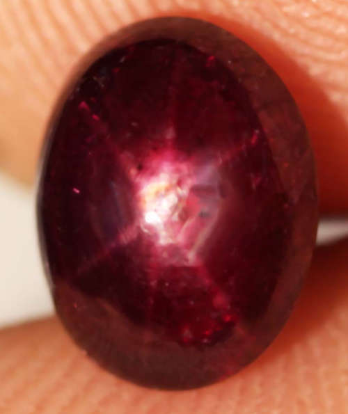 4.32Ct. Unheated Ruby Natural 6 Rays Star Oval Cabochon Top Blood Red Madagascar