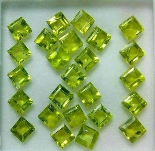 Peridot 0.73Cts Green Loose 5mm Square Cut Gemstones