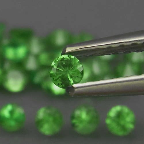Tsavorite Garnet Diamond Cut 2.2mm.0.052cts Best Color Top Green  Tanzania