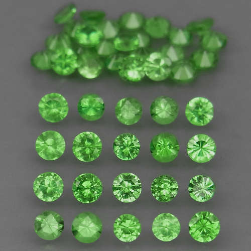 Tsavorite Garnet Diamond Cut 2.2mm.0.052cts Best Color Top Green  Tanzania