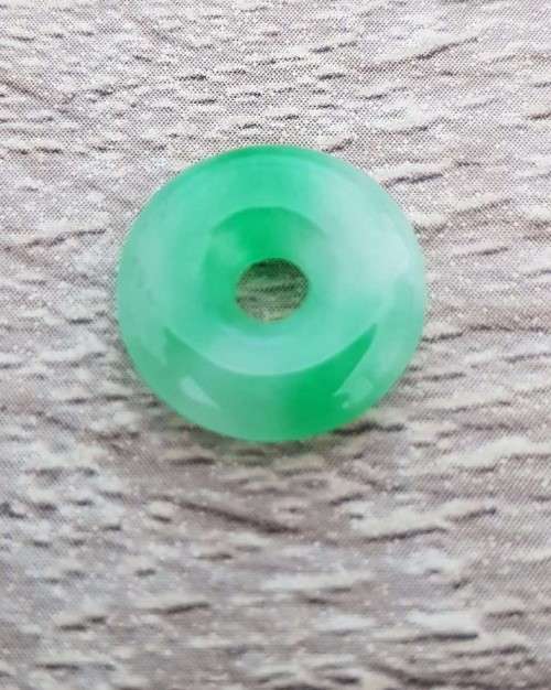 9.05Ct.Jade Mae Sai Green & White, Donut Shape
