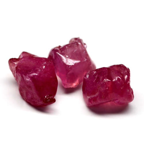 23.33 Ct. 3 Pcs Rough Ruby Natural Pinkish Red Sparking Lot Mozambique