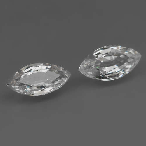 Pure White Sapphire 1.32Ct Ceylon, Marquise 8x4 mm.PAIR Sri Lanka