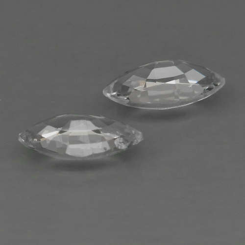 Pure White Sapphire 1.32Ct Ceylon, Marquise 8x4 mm.PAIR Sri Lanka