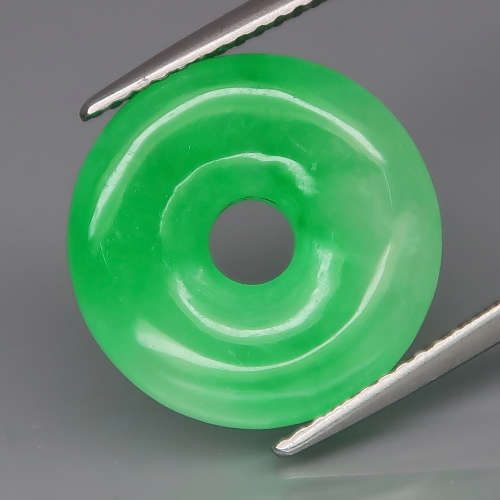 8.05Ct.Jade Mae Sai Green & White, Donut Shape