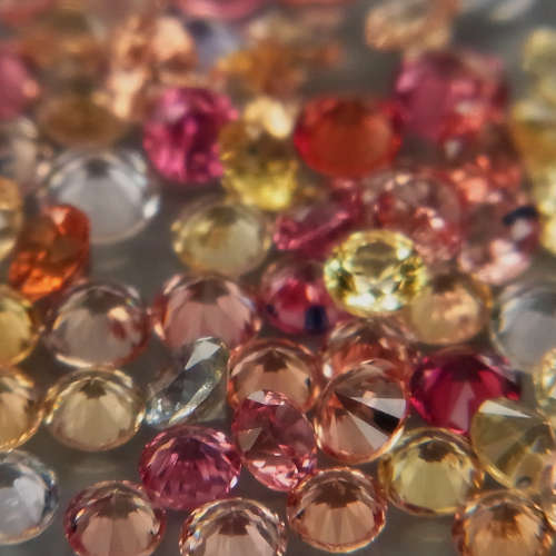 Fancy Color Sapphire 2Pcs/0.10Ct Round Diamond Cut 2-2.5mm.Beautiful Color!