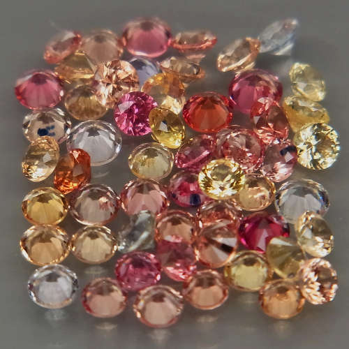 Fancy Color Sapphire 2Pcs/0.10Ct Round Diamond Cut 2-2.5mm.Beautiful Color!