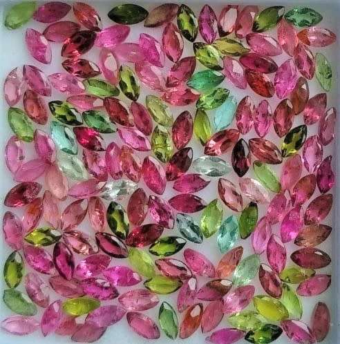 Tourmaline Multi-Colour 2pieces 4x2mm Marquise GemNatural