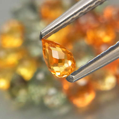 Briolette Sapphire Africa 1Pcs/0.21Ct 4x3mm.Beautiful Fancy Color