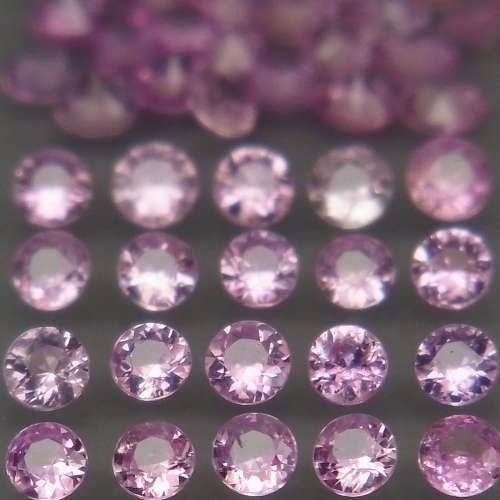 Pink  Sapphire 1Pcs/0.075Ct 2.4mmRound Diamond Cut Beautiful Colour!