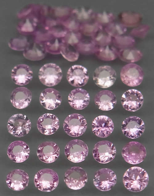 Pink  Sapphire 1Pcs/0.075Ct 2.4mmRound Diamond Cut Beautiful Colour!
