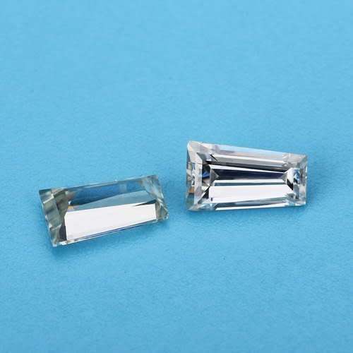 Certified Trapezoid White D Color VVS1 Clarity  Moissanite Excellent Cut **Perfect Pair**