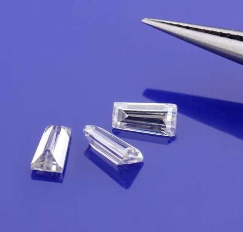 Certified Trapezoid White D Color VVS1 Clarity  Moissanite Excellent Cut **Perfect Pair**