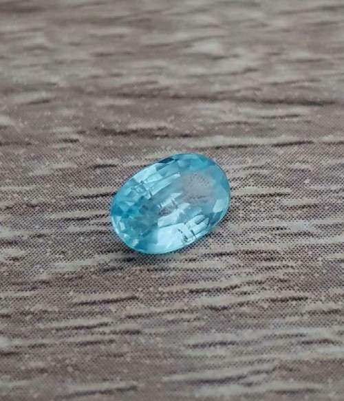 1.19 Ct. Zircon Natural Oval Facet Blue Sea Glistening Cambodia