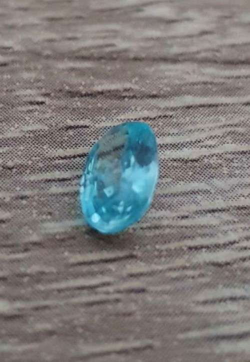 0.97Ct. Zircon Natural Oval Facet Blue Sea Glistening Cambodia