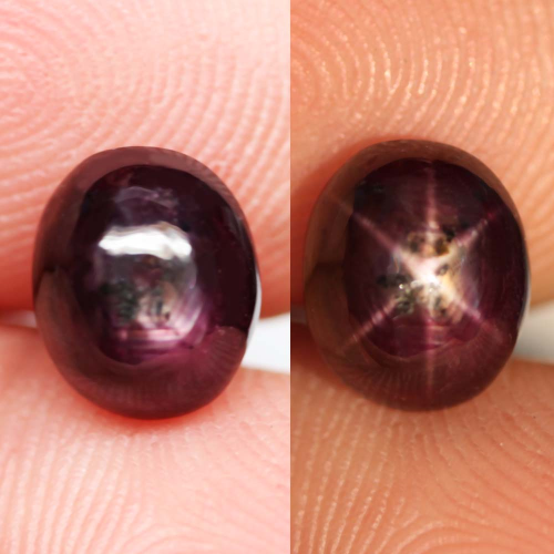 4.56 Ct. Ruby Natural 6 Rays Star Oval Cabochon Red