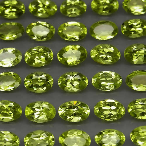 GREEN PERIDOT 6X4 MM OVAL CUT  LOOSE  GEMSTONE