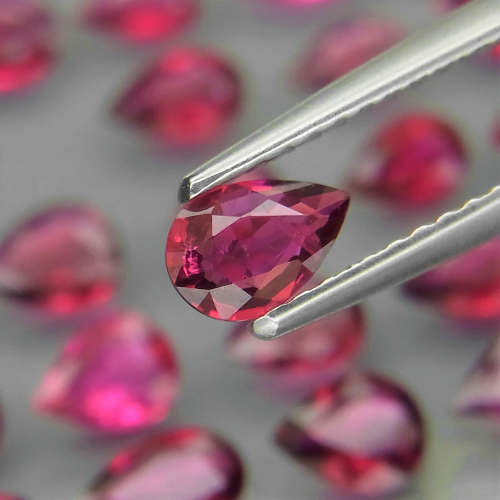 Tourmaline Rubellite Pear  1Pcs/0.18Ct 4x3.5-5.5x4mm.Best Color!