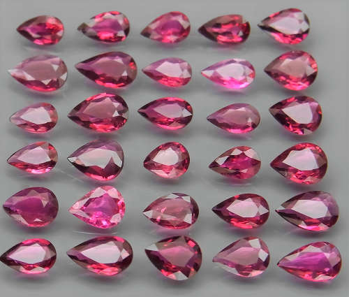 Tourmaline Rubellite Pear  1Pcs/0.18Ct 4x3.5-5.5x4mm.Best Color!