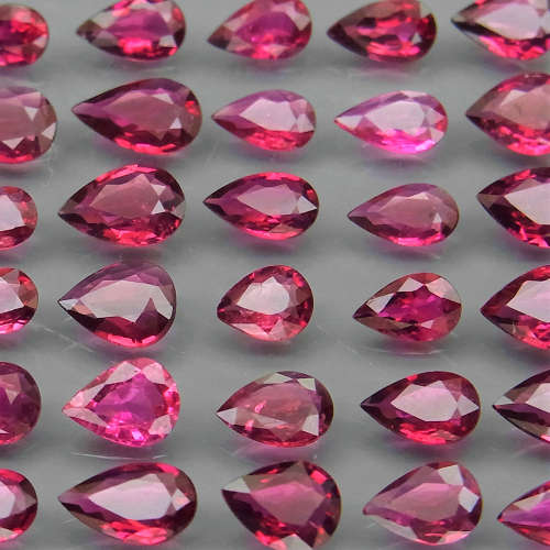 Tourmaline Rubellite Pear  1Pcs/0.18Ct 4x3.5-5.5x4mm.Best Color!