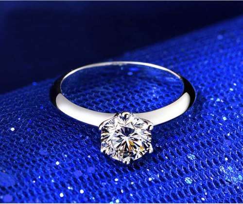 1 Carat Classic Engagement Rings 925 Sterling Silver Six Claws Design