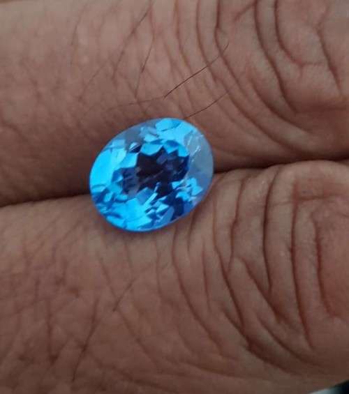 4.52Ct Sweet Blue Topaz. Ravishing Color!  Brazil Full Sparkling & Eye Clean!