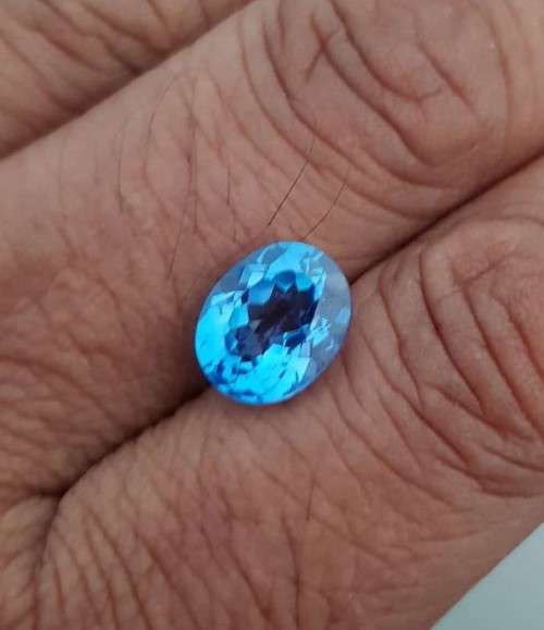 4.52Ct Sweet Blue Topaz. Ravishing Color!  Brazil Full Sparkling & Eye Clean!